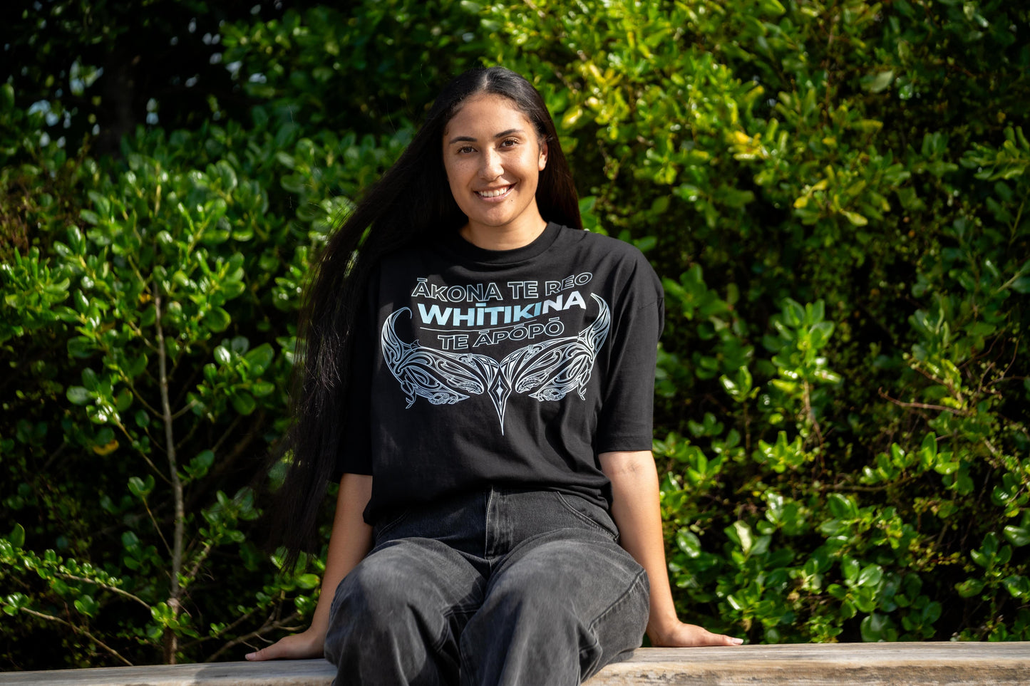 Black Oversized Whītiki Tee