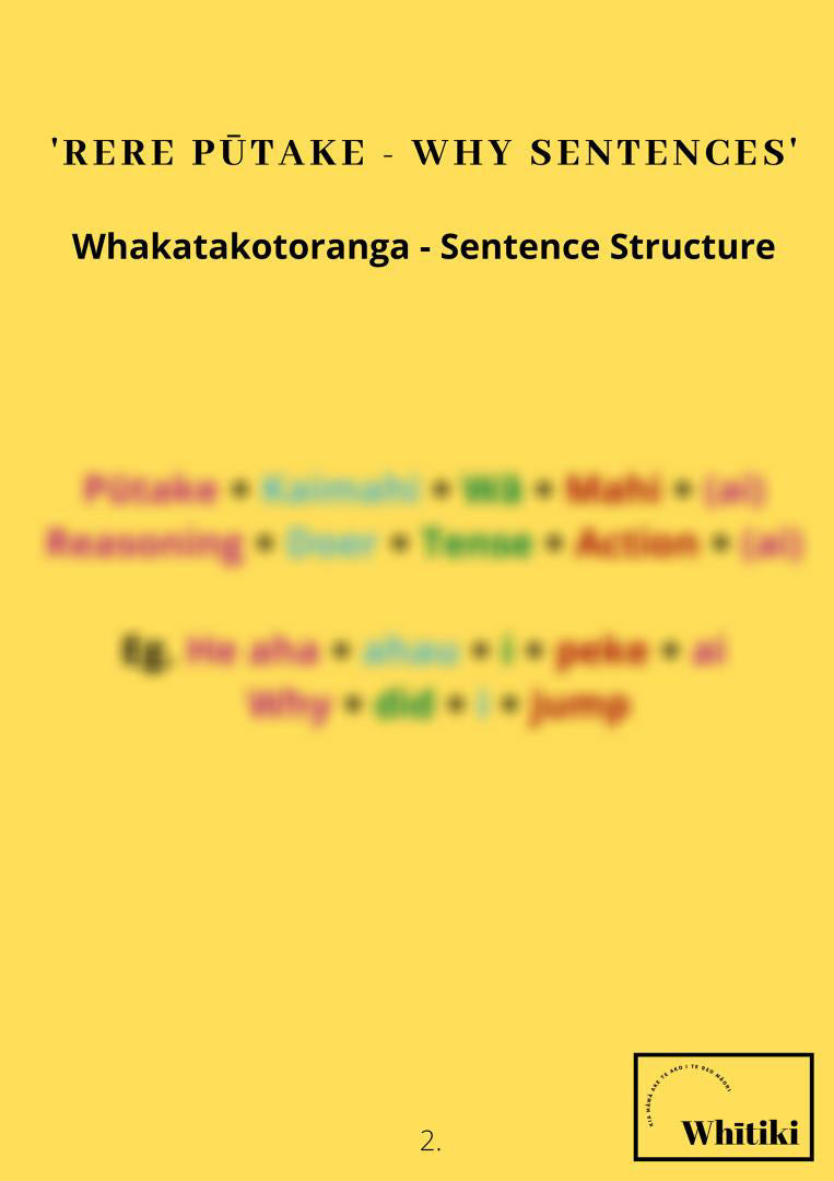 Rere Pūtake - Why Sentence Poster