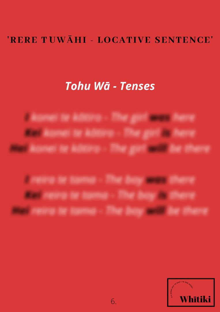 Rere Tūwahi - Locative Sentence Poster