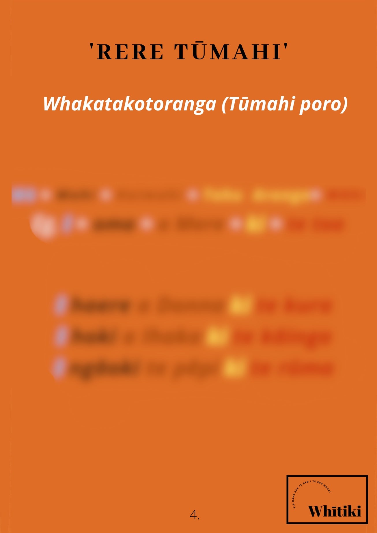 Rere Tūmahi - Active Sentence Poster (Reo Māori Anake)