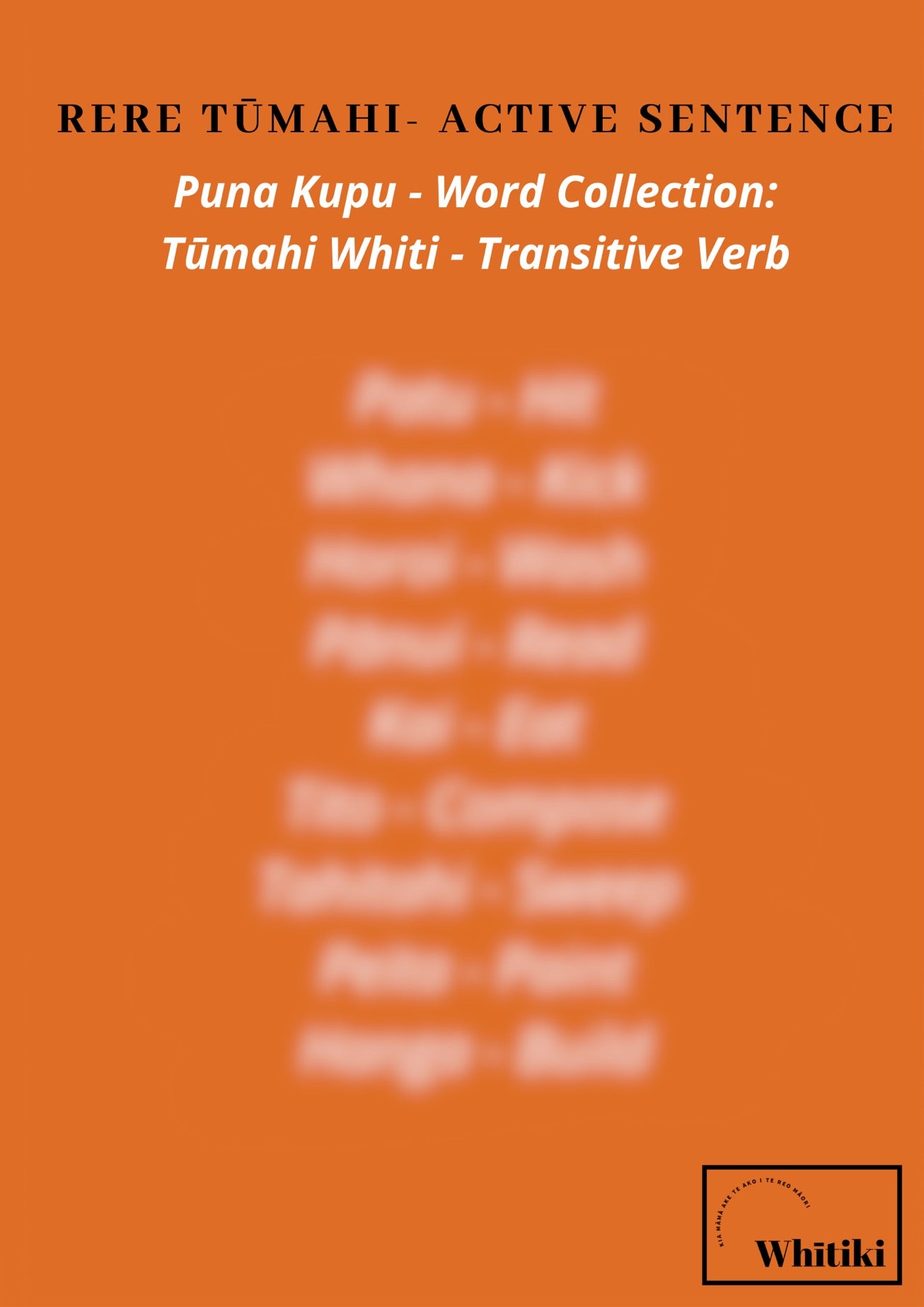 Rere Tūmahi - Active Sentence Poster