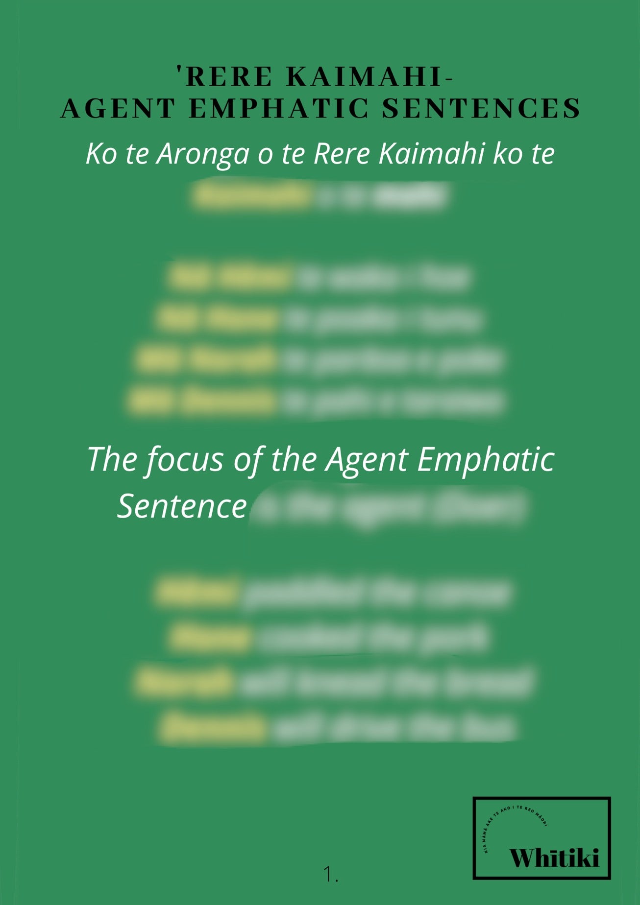 Rere Kaimahi - Agent Emphatic Sentence Poster